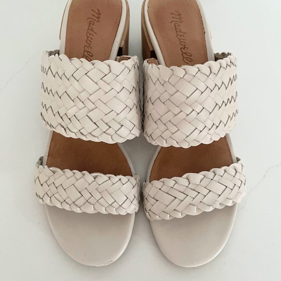 The Kiera Mule Sandal in Woven Leather - Pale Oyster - Size 8 - Picture 6 of 9